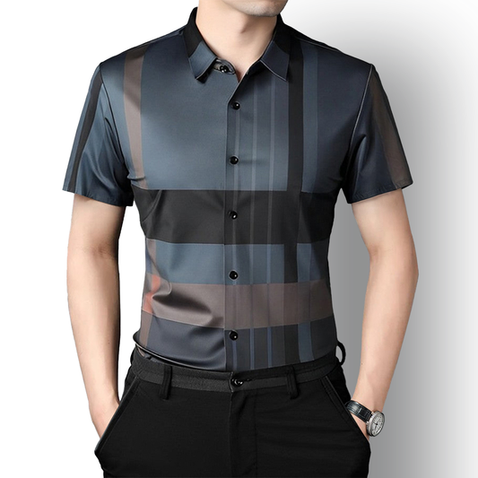 Half Sleeves Men's Cotton Check Shirt