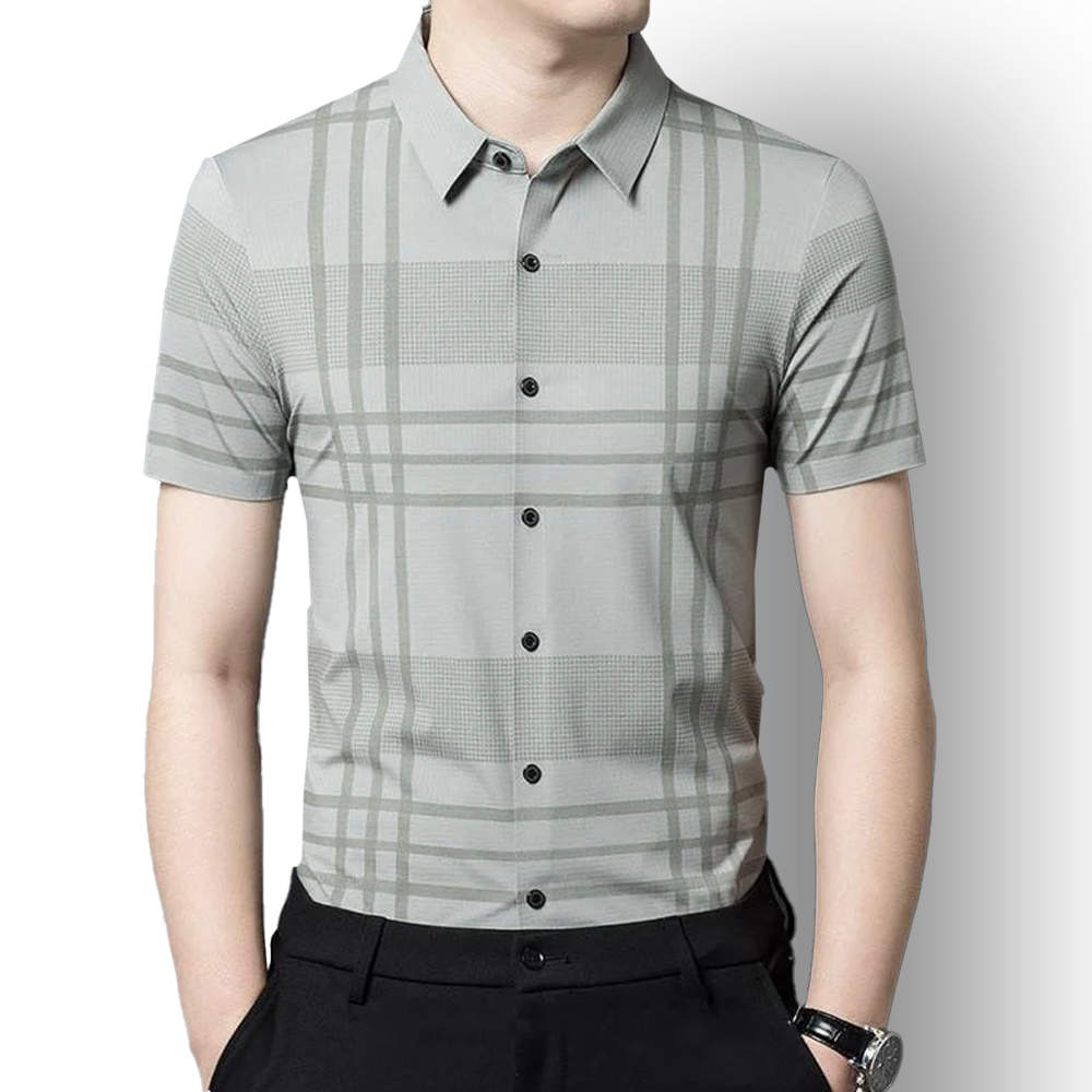 Half Sleeves Men's Cotton Check Shirt