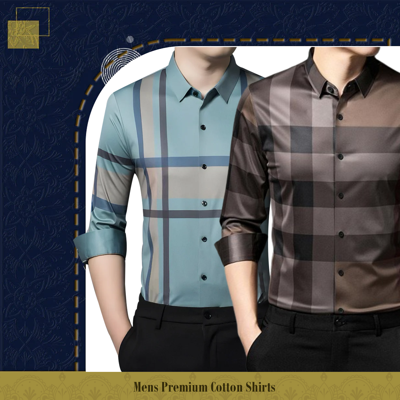 New Pack of 2 ( Men's Premium Cotton Shirts ) GC 2+BB CHECK