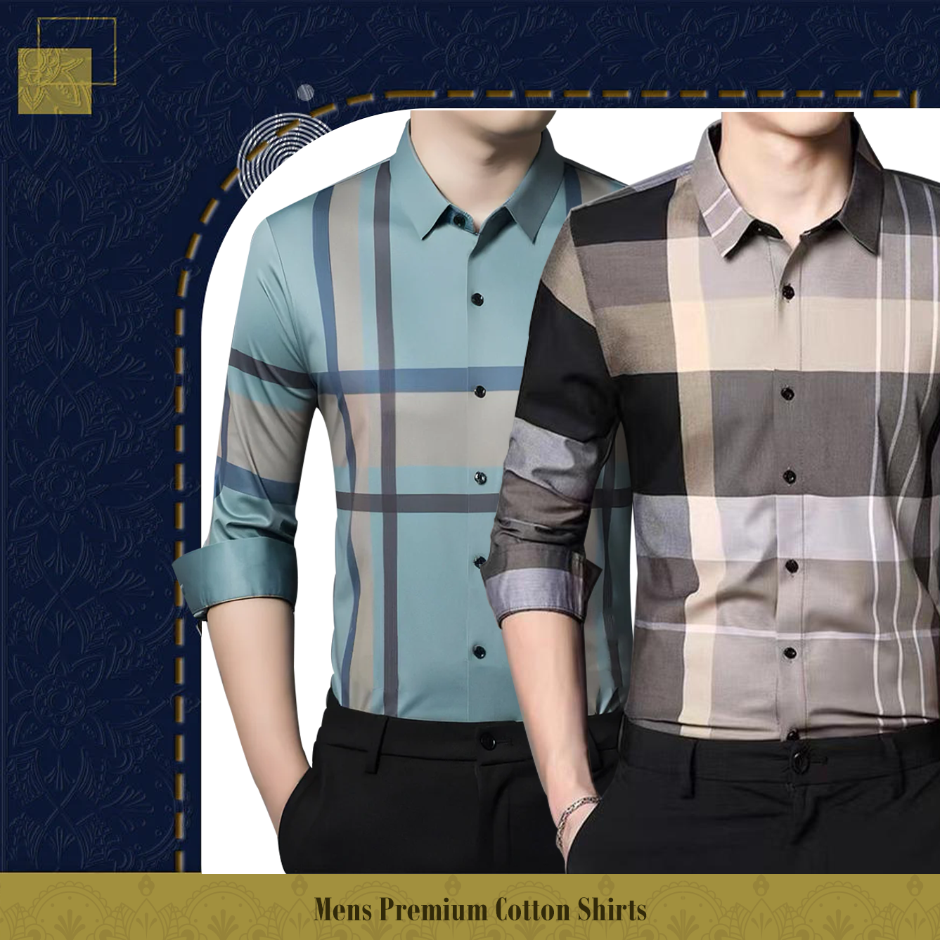 New Pack of 2 ( Men's Premium Cotton Shirts ) GC 2+CGL