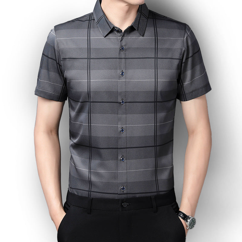 Half Sleeves Men's Cotton Check Shirt