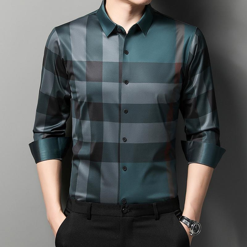 Men's Premium Cotton Check Shirt (PEACOCK)