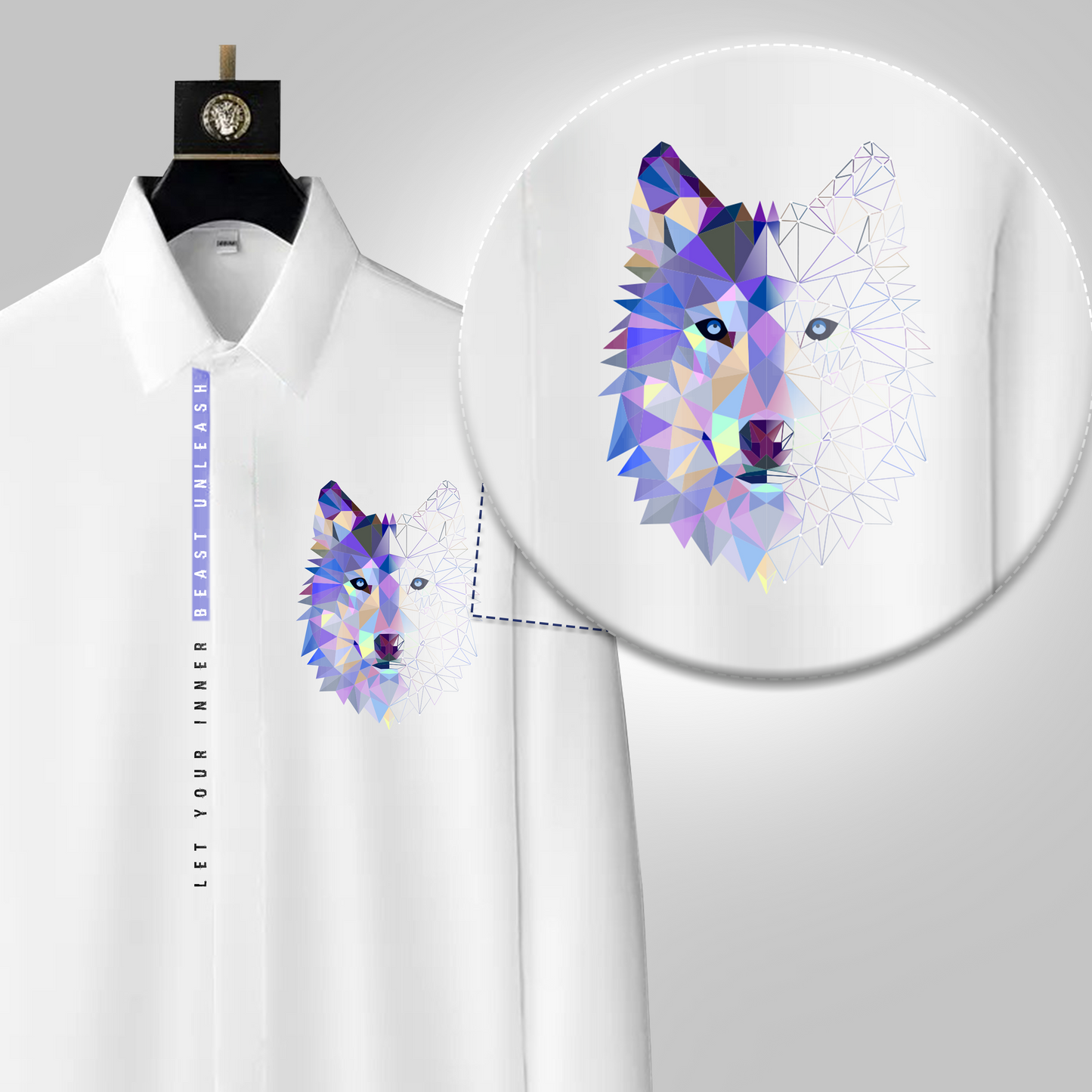 Luxury Design White Printed Cotton Shirt (FMC - A2)