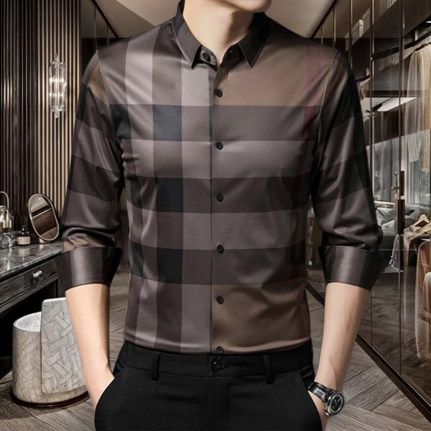 Earth Tone Classic Cotton Check Shirt (BB CHECK)