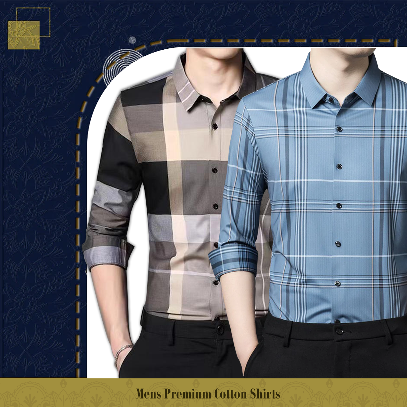 Pack of 2 ( Men's Premium Cotton Shirts ) CGL+GL 2