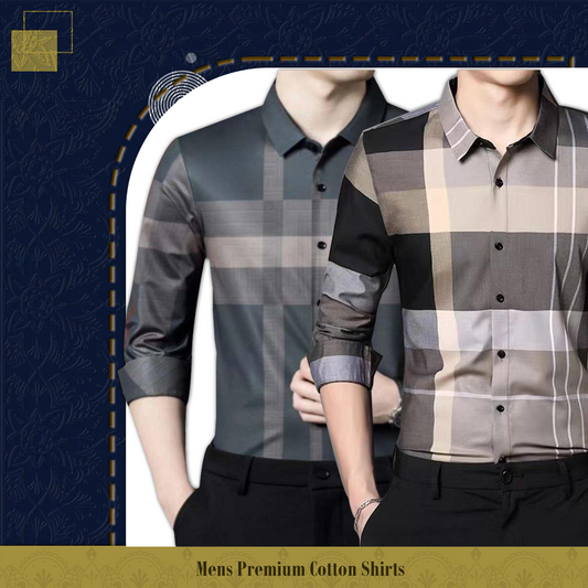 Pack of 2 ( Men's Premium Best Selling Cotton Shirts ) BRG+CGL