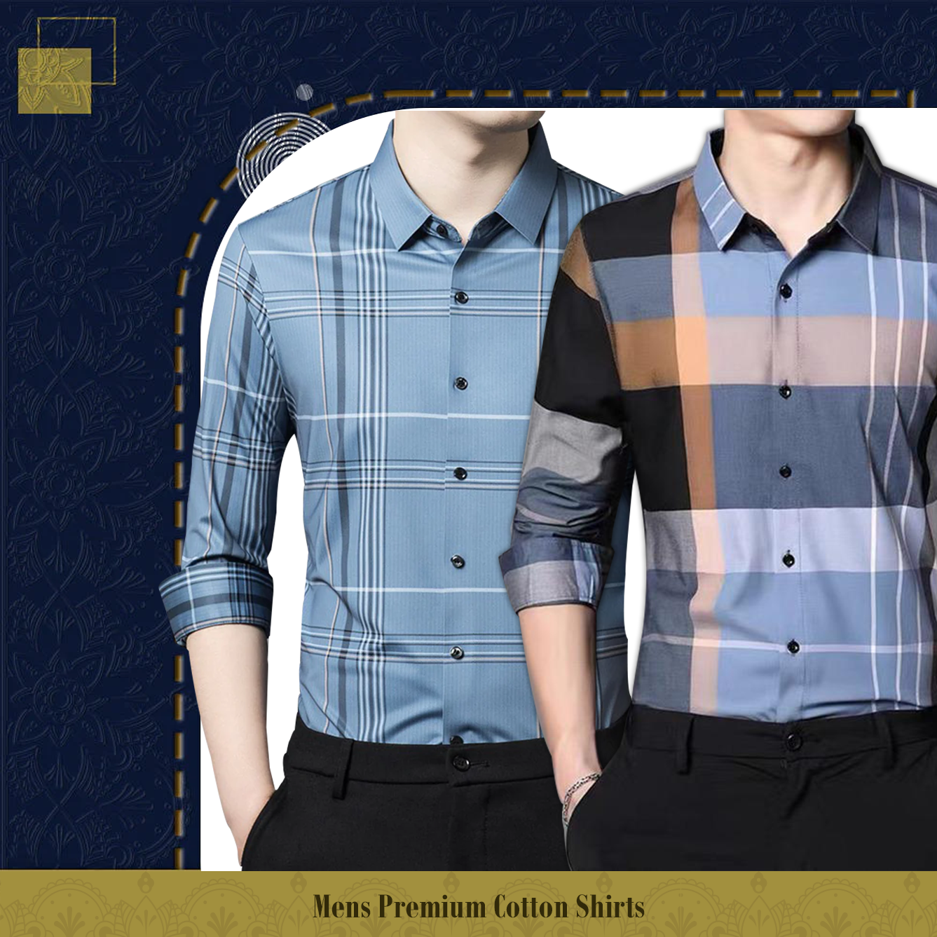 Pack of 2 ( Men's Premium Cotton Shirts ) GL 2+SOB