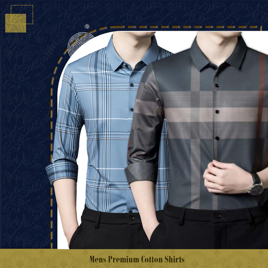 Pack of 2 ( Men's Premium Cotton Shirts )  GL 2+BRG