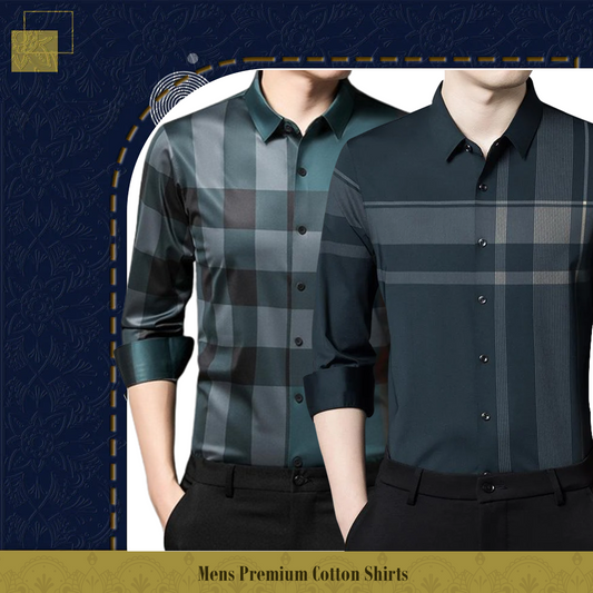 Pack of 2 ( Men's Premium Cotton Shirts ) PEACOCK+DGC