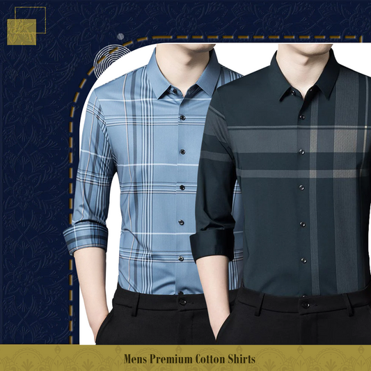 Pack of 2 ( Men's Premium Cotton Shirts ) GL 2+DGC