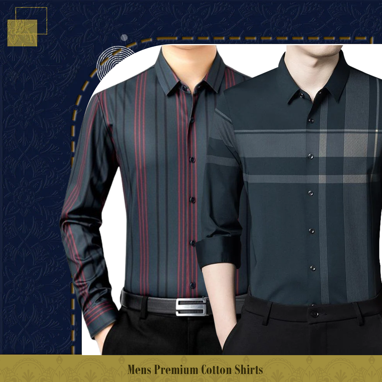 Pack of 2 ( Men's Premium Cotton Shirts ) R LINE+DGC