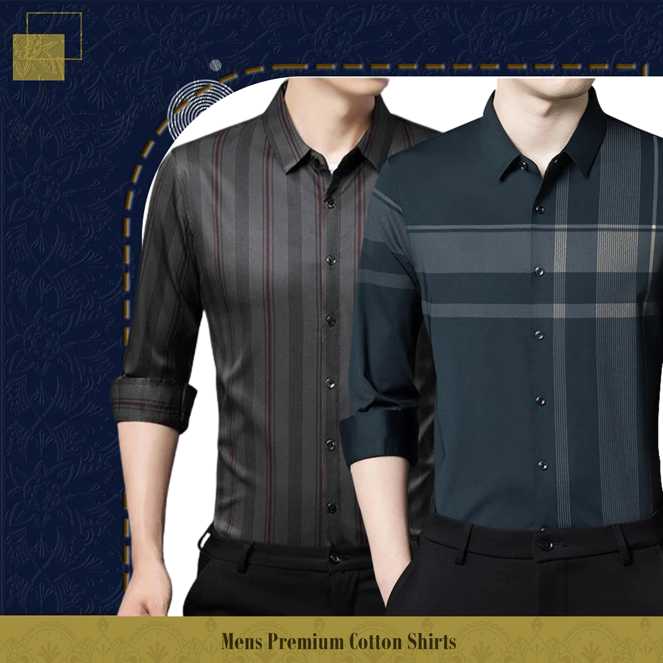 Pack of 2 ( Men's Premium Cotton Shirts ) DGRB+DGC