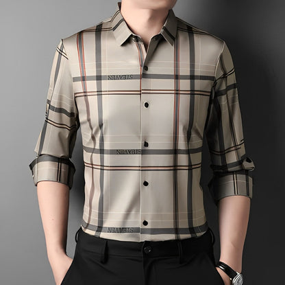 Creamy Elegance Cotton Full Sleeve Check Shirt (CREAM)