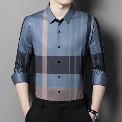 Pastel Harmony Cotton Check Shirt (D GREY)