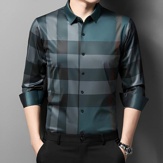 Peacock Plume Cotton Full Sleeve Check Shirt (PEACOCK)