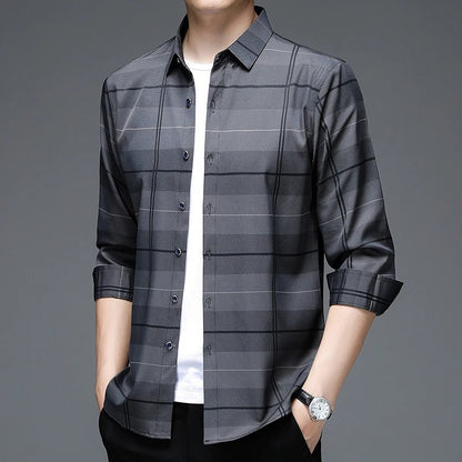 Urban Grey Cotton Check Shirt (SILVER L)