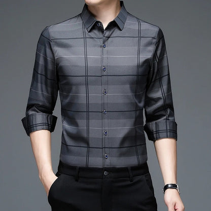 Urban Grey Cotton Check Shirt (SILVER L)