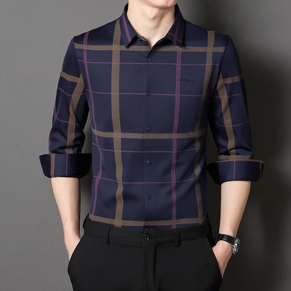 Royal Elegance Men's Premium Cotton Check Shirt