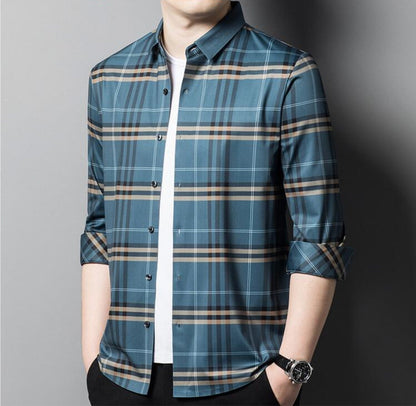 Azure Sky Cotton Full Sleeve Check Shirt (BLUEBOX)