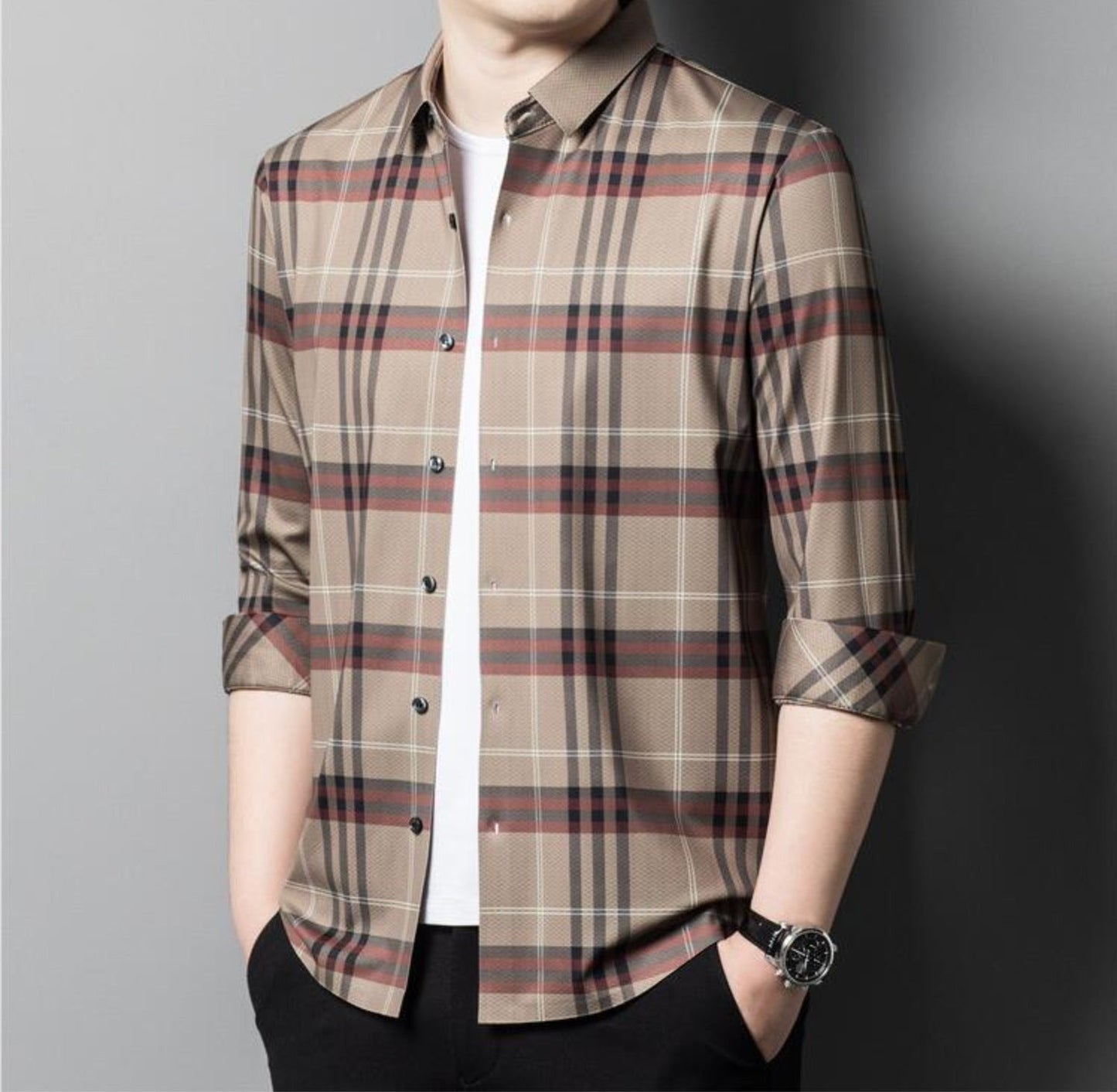 Autumn Spice Cotton Full Sleeve Check Shirt (BROWNBOX)