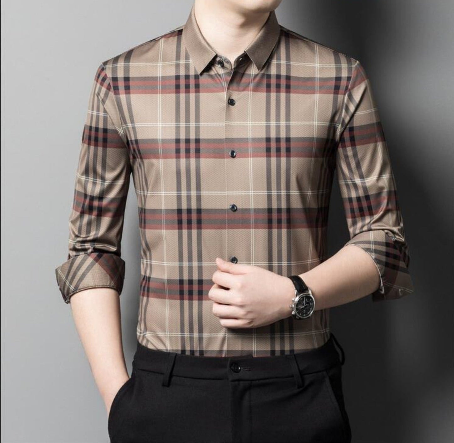 Autumn Spice Cotton Full Sleeve Check Shirt (BROWNBOX)