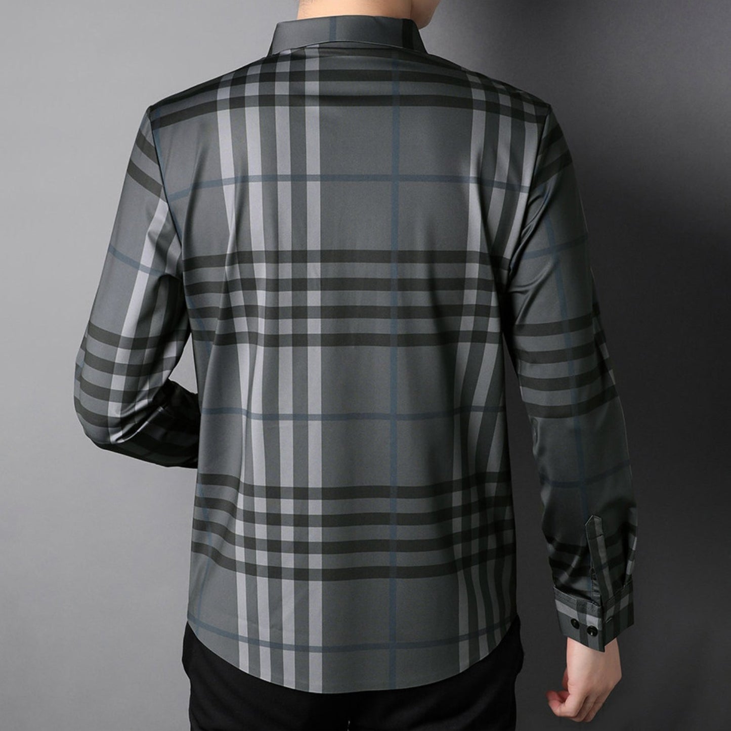 Urban Steel Cotton Full Sleeve Check Shirt (DARKGREY)