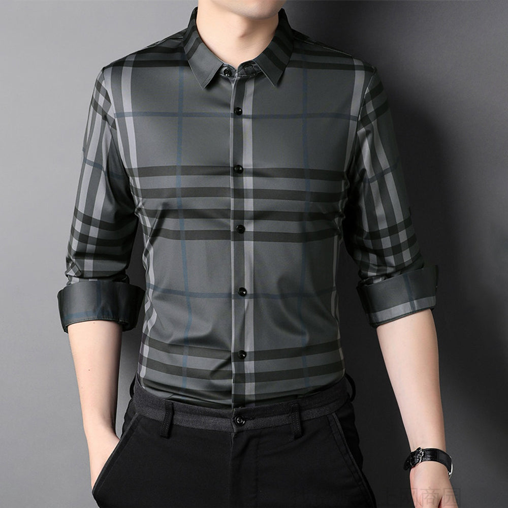 Urban Steel Cotton Full Sleeve Check Shirt (DARKGREY)