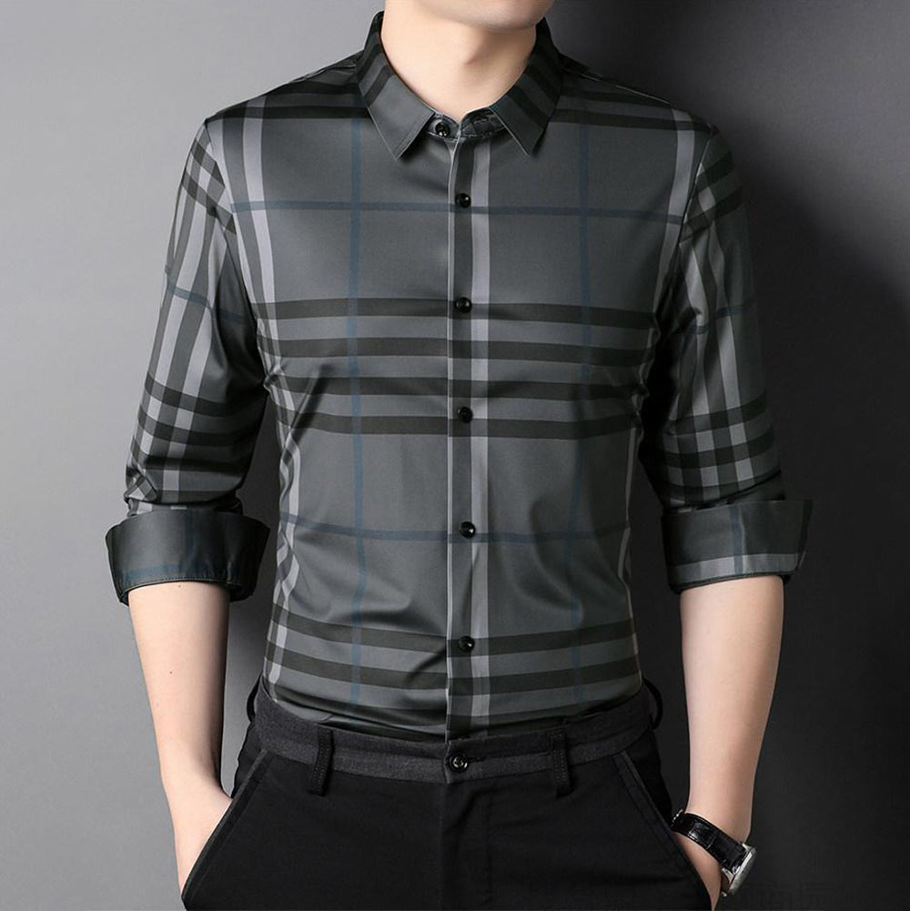 Urban Steel Cotton Full Sleeve Check Shirt (DARKGREY)