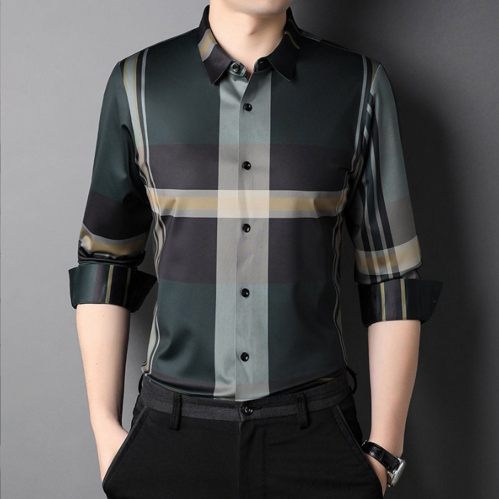 Forest Sunlight Cotton Full Sleeve Check Shirt (NEW GREEN)