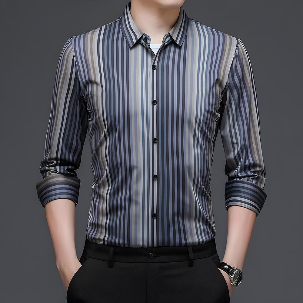 Maritime Stripe Fusion Cotton Full Sleeve Shirt (BLUE LINE) – FORMAL CUE