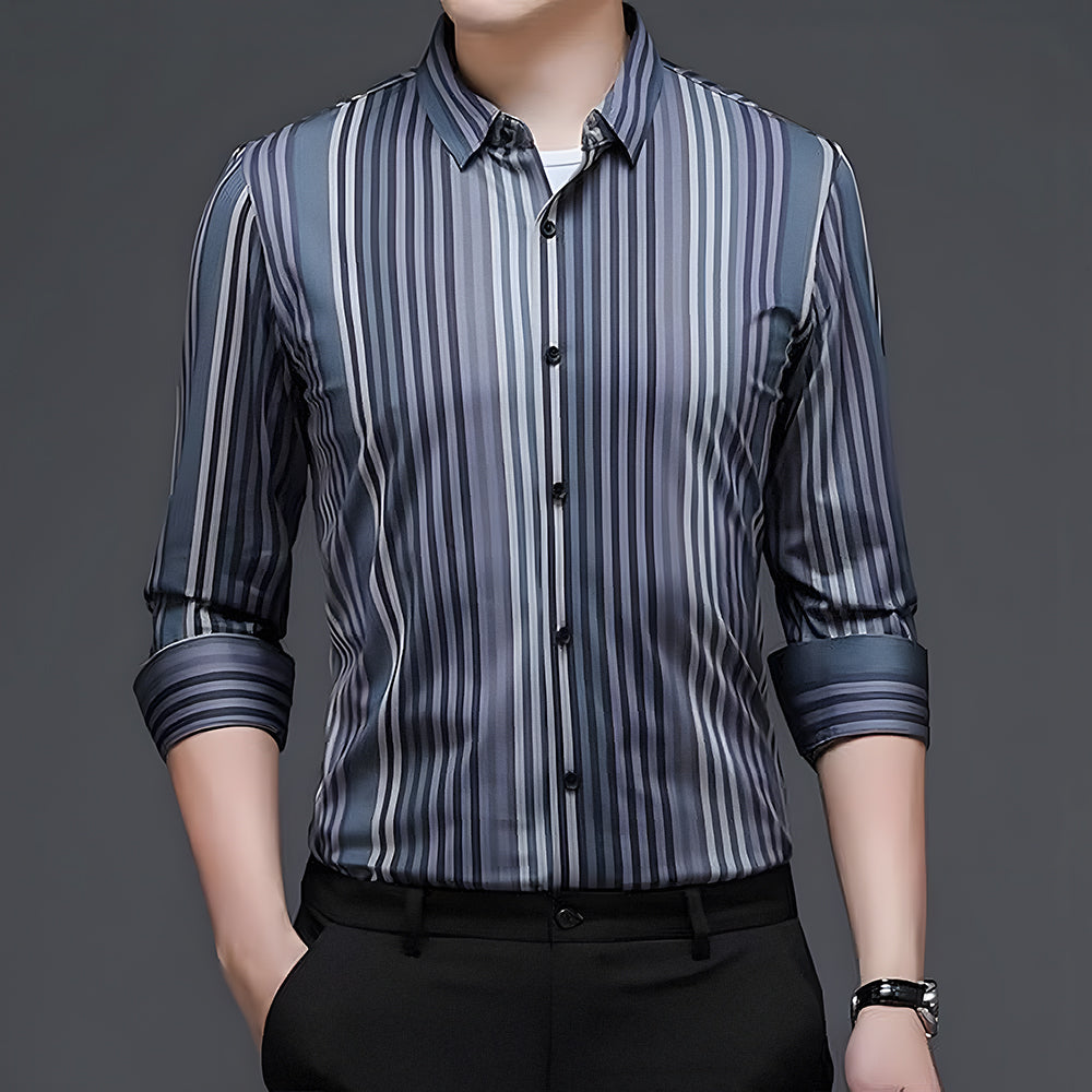 Maritime Stripe Fusion Cotton Full Sleeve Shirt (BLUE LINE) – FORMAL CUE