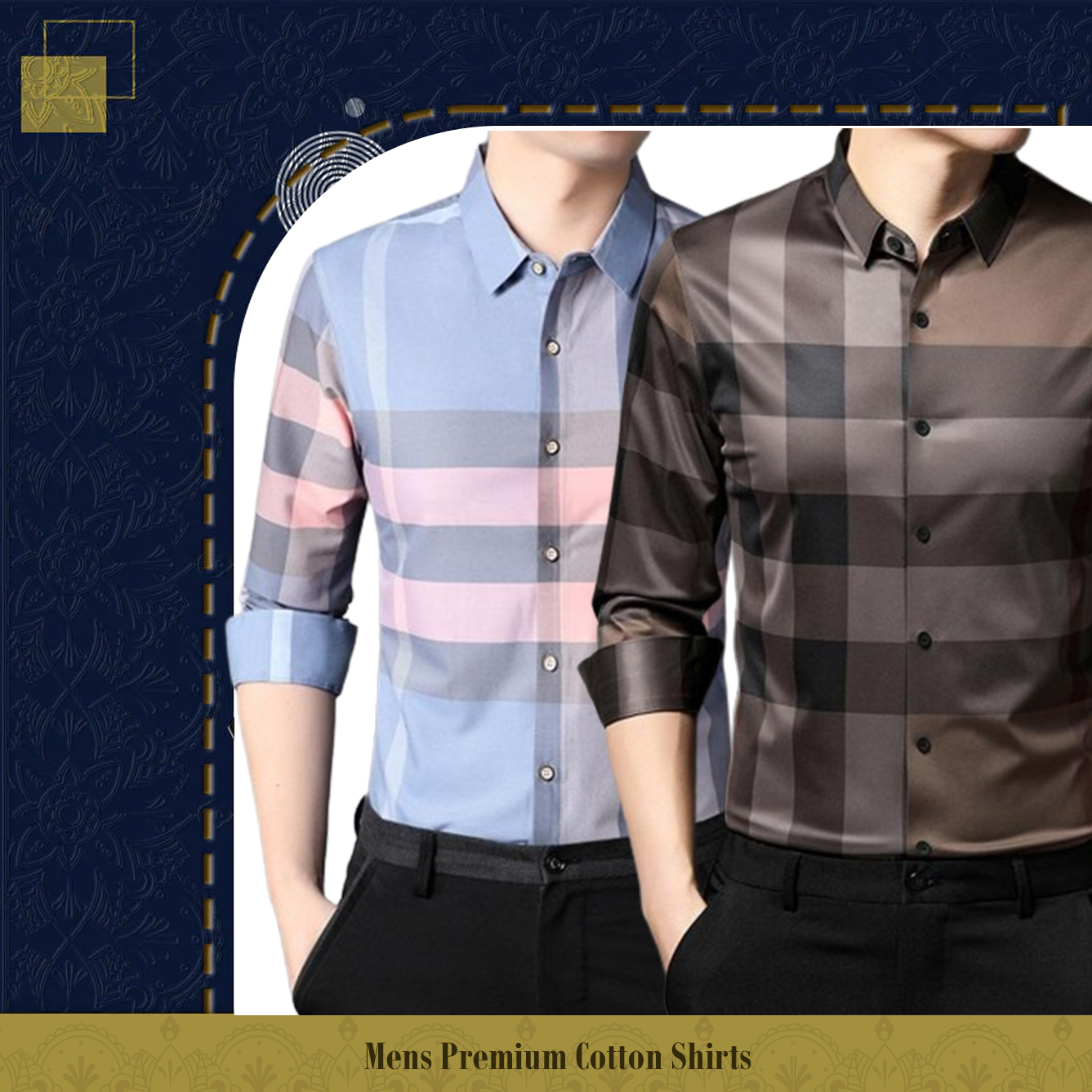 Pack of 2 ( Men's Premium Cotton Shirts ) SBP+BB CHECK