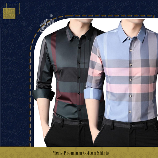 Pack of 2 ( Men's Premium Best Selling Cotton Shirts ) RBL+SBP