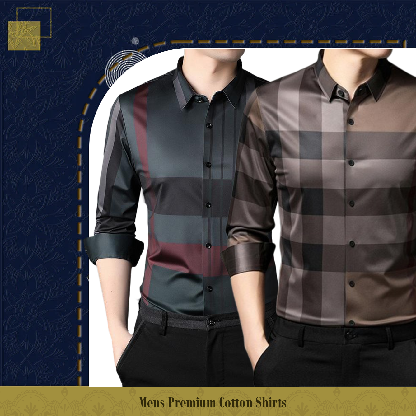 Pack of 2 ( Men's Premium Cotton Shirts ) RBL+BB CHECK