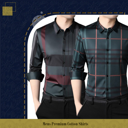 Pack of 2 ( Men's Premium Best Selling Cotton Shirts ) RBL+GBL