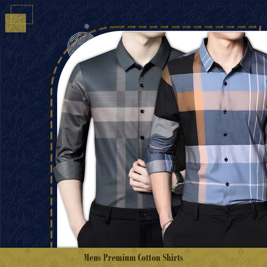 Pack of 2 ( Men's Premium Best Selling Cotton Shirts )[SOB+BRG]